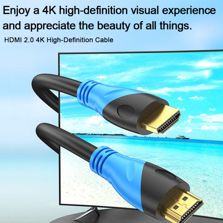 WG143 HDMI Cable 2.0 Version 4K/60HZ TV Data Connection Cable, Length:5m - Black Blue