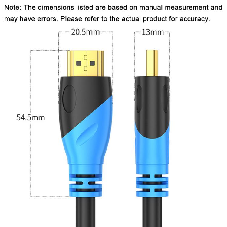 WG143 HDMI Cable 2.0 Version 4K/60HZ TV Data Connection Cable, Length:20m - Black Blue