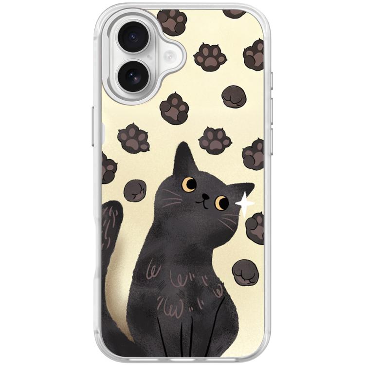 For iPhone 16 Plus Adorable Cat Claw Pattern Magnetic Phone Case