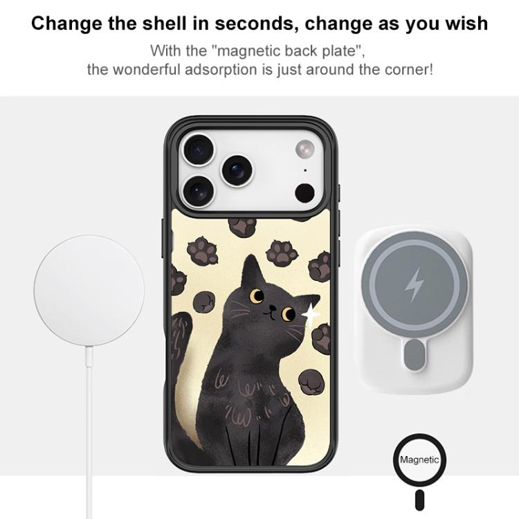 For iPhone 17 Pro Adorable Cat Claw Pattern Magnetic Phone Case