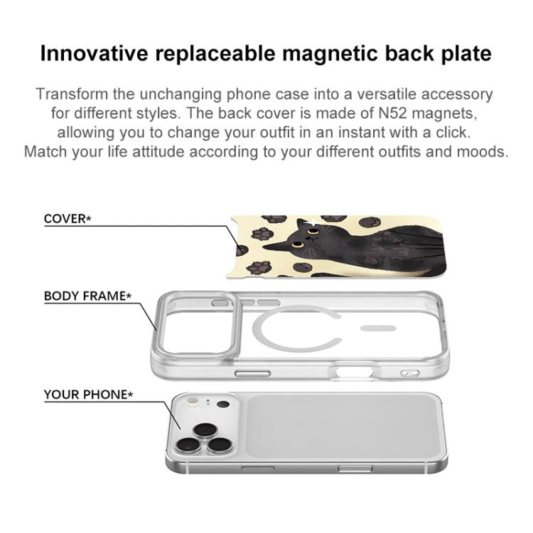 For iPhone 17 Pro Adorable Cat Claw Pattern Magnetic Phone Case