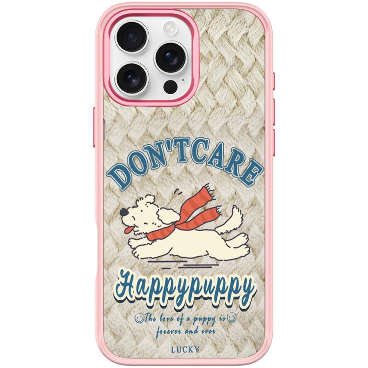 For iPhone 16 Pro Max Adorable Happy Puppy Pattern Magnetic Phone Case