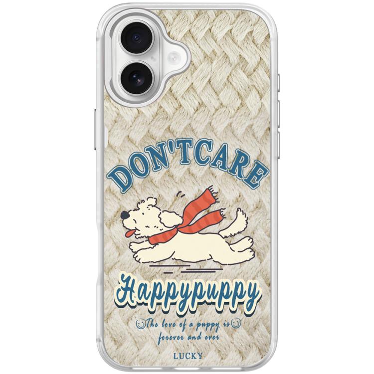 For iPhone 16 Adorable Happy Puppy Pattern Magnetic Phone Case