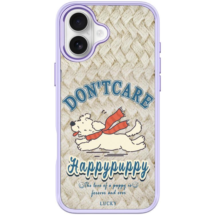 For iPhone 16 Adorable Happy Puppy Pattern Magnetic Phone Case