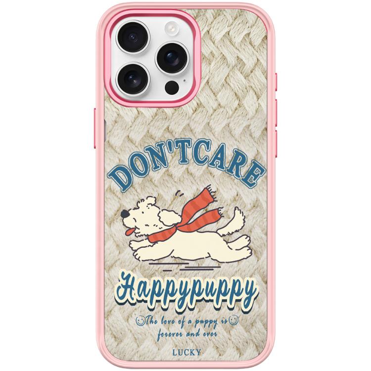 For iPhone 15 Pro Max Adorable Happy Puppy Pattern Magnetic Phone Case