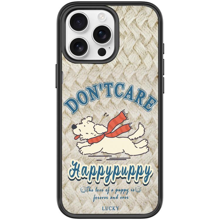 For iPhone 15 Pro Adorable Happy Puppy Pattern Magnetic Phone Case