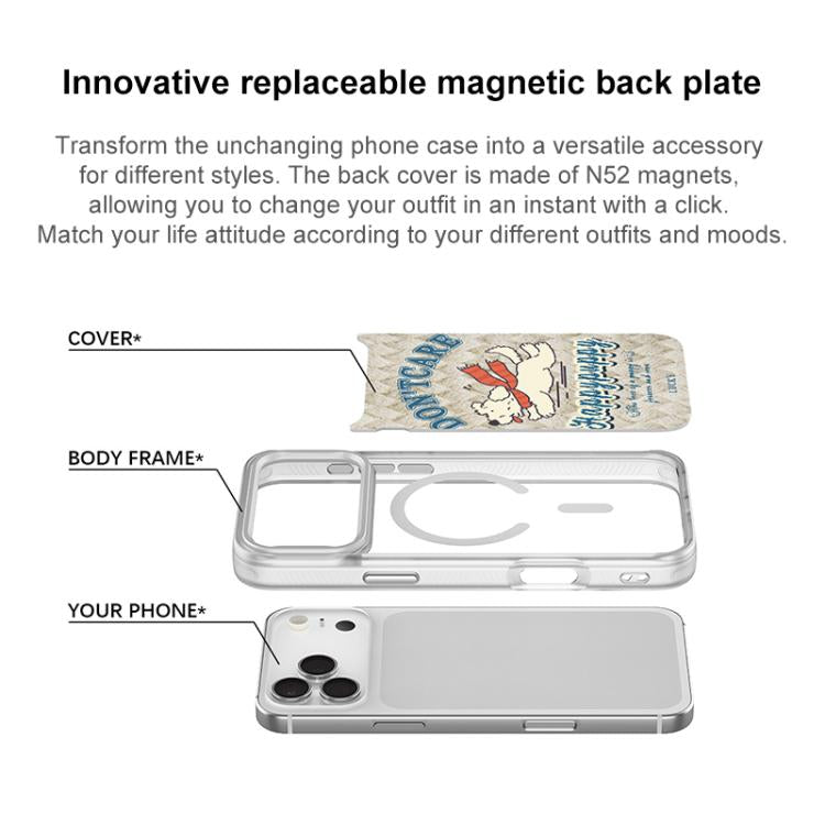 For iPhone 17 Pro Max Adorable Happy Puppy Pattern Magnetic Phone Case