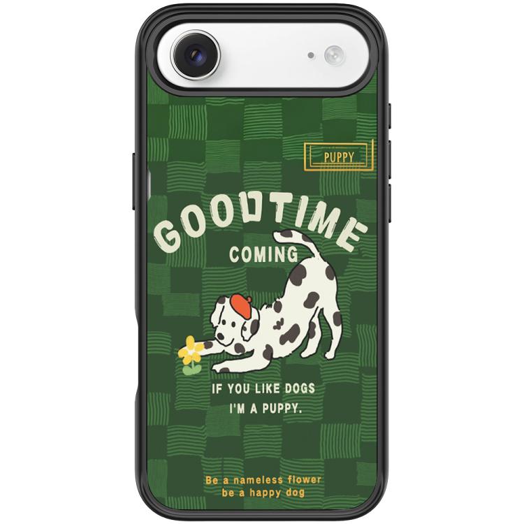 For iPhone Air Adorable Flower Catching Dog Pattern Magnetic Phone Case