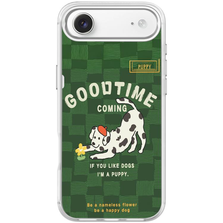 For iPhone Air Adorable Flower Catching Dog Pattern Magnetic Phone Case