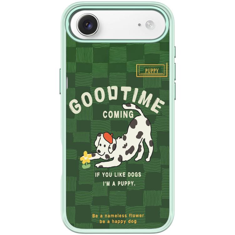 For iPhone Air Adorable Flower Catching Dog Pattern Magnetic Phone Case