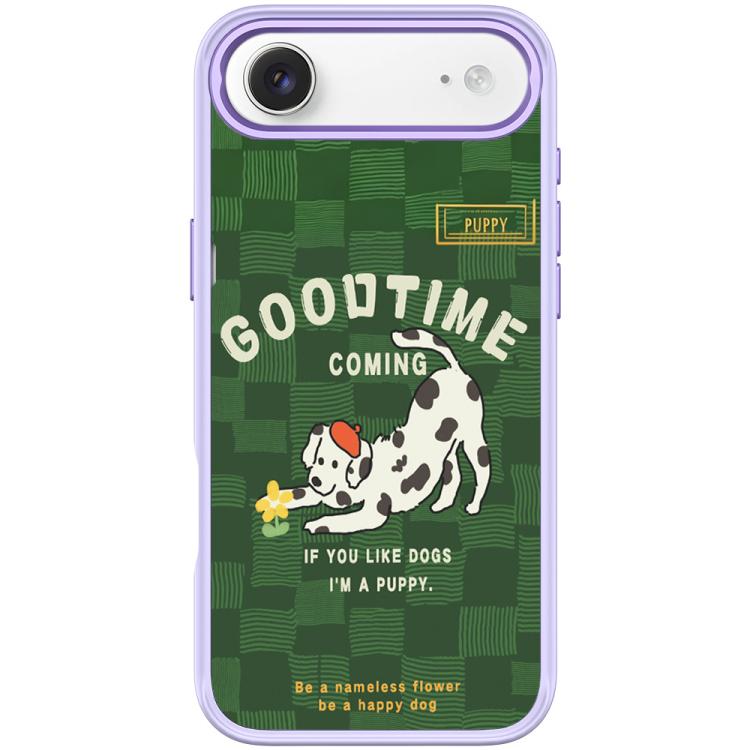 For iPhone Air Adorable Flower Catching Dog Pattern Magnetic Phone Case