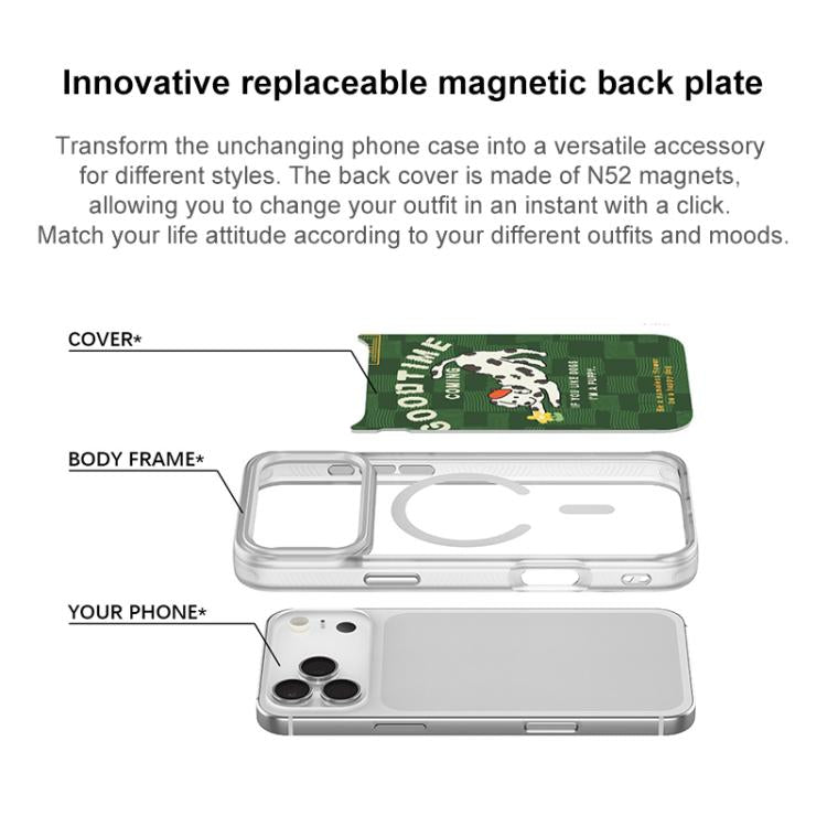 For iPhone 17 Pro Max Adorable Flower Catching Dog Pattern Magnetic Phone Case