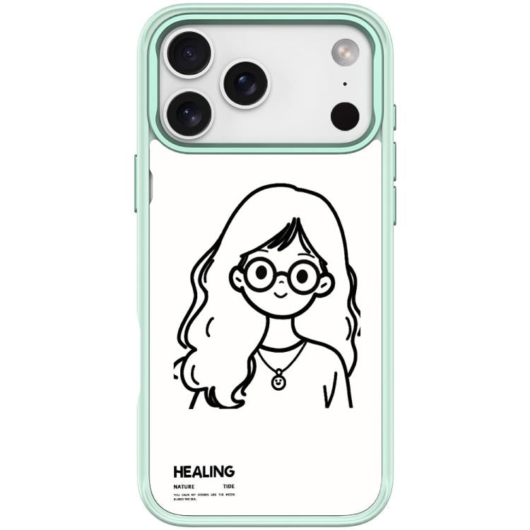 For iPhone 17 Pro Max Sketch Quiet Girl Pattern Magnetic Phone Case