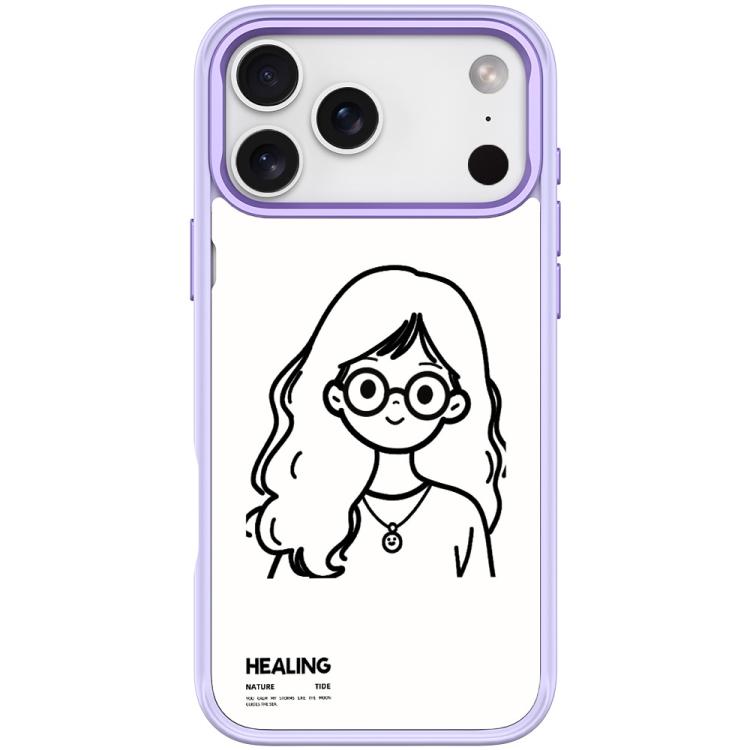 For iPhone 17 Pro Max Sketch Quiet Girl Pattern Magnetic Phone Case