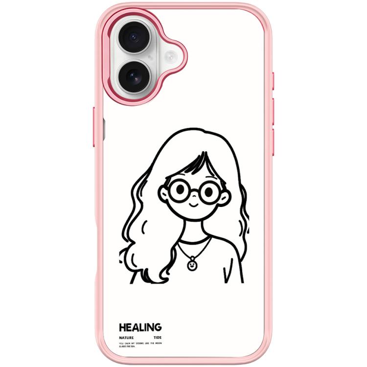 For iPhone 17 Sketch Quiet Girl Pattern Magnetic Phone Case