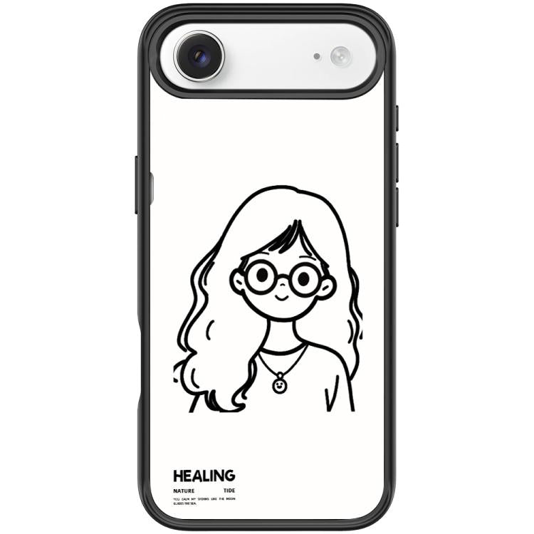 For iPhone Air Sketch Quiet Girl Pattern Magnetic Phone Case