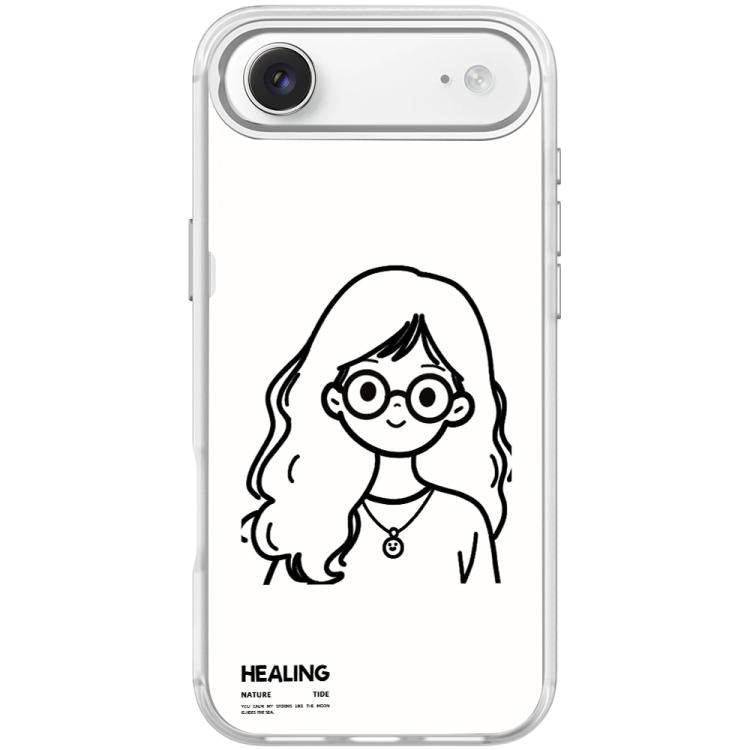 For iPhone Air Sketch Quiet Girl Pattern Magnetic Phone Case