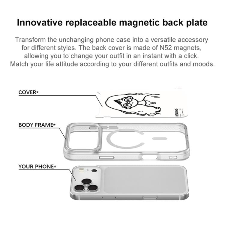 For iPhone Air Sketch Quiet Girl Pattern Magnetic Phone Case