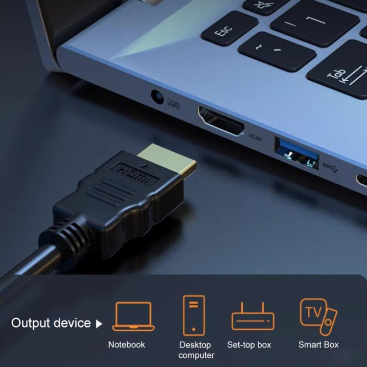 HDMI 1.4 1080P HD Gold-Plated Connection HDTV Video Cable for PC Monitor and Set-Top Box, Length:3m - Black