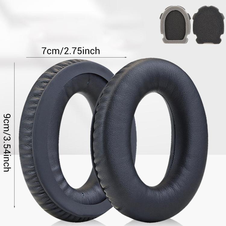 For Bose Aviation Headset X / A10 / A20 XDcase 1 Pair Protein Leather Headset Replacement Ear Pads with Prying Tool - Black