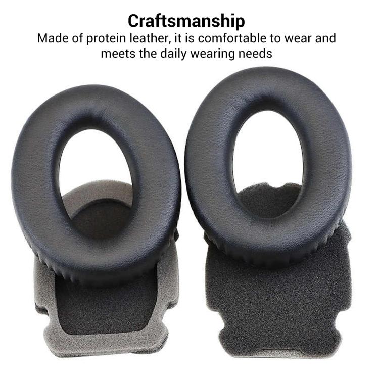 For Bose Aviation Headset X / A10 / A20 XDcase 1 Pair Protein Leather Headset Replacement Ear Pads with Prying Tool - Black