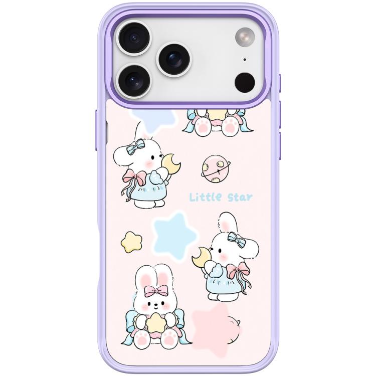 For iPhone 17 Pro Adorable Rabbit and Little Star Pattern Magnetic Phone Case