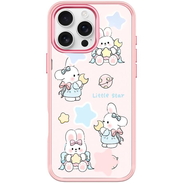 For iPhone 16 Pro Adorable Rabbit and Little Star Pattern Magnetic Phone Case