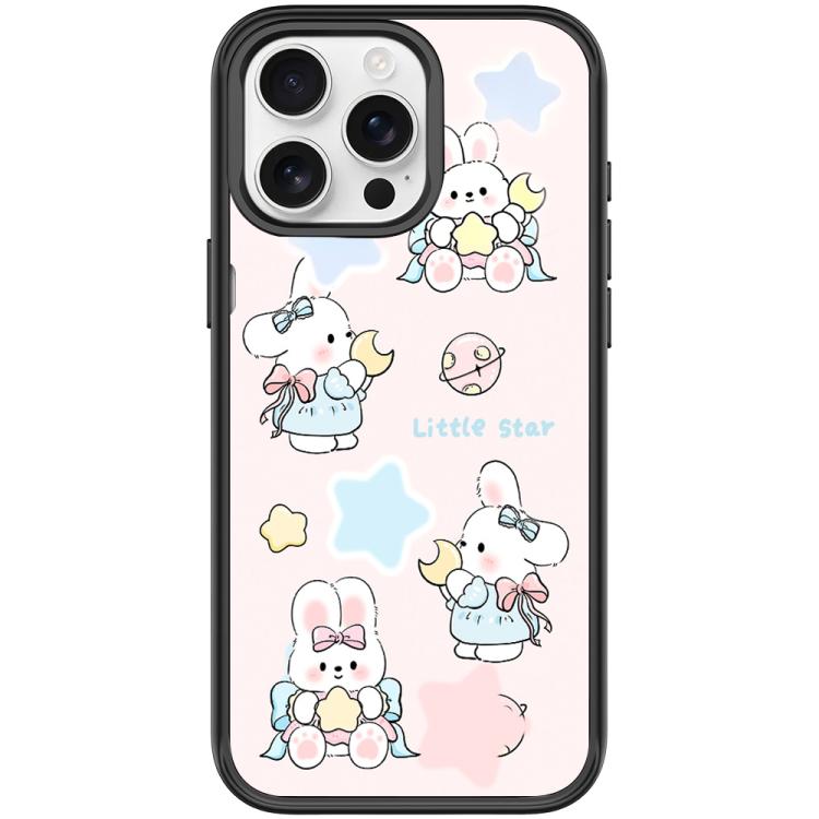 For iPhone 15 Pro Adorable Rabbit and Little Star Pattern Magnetic Phone Case