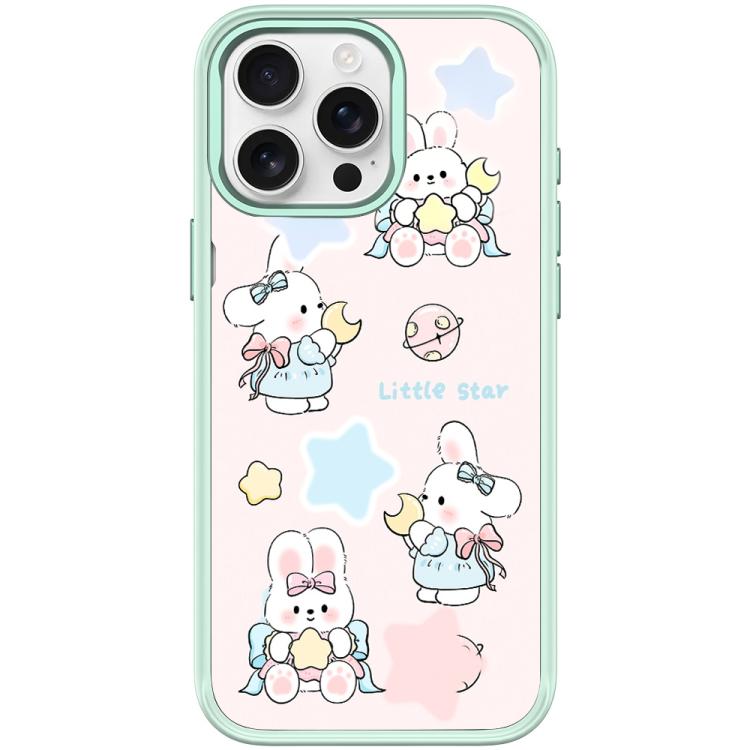 For iPhone 15 Pro Adorable Rabbit and Little Star Pattern Magnetic Phone Case