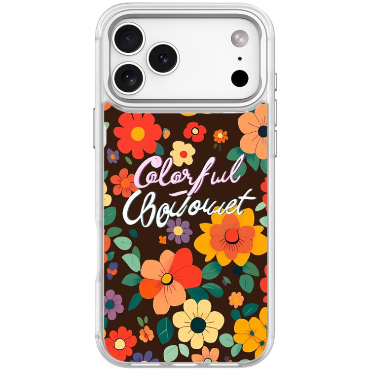 For iPhone 17 Pro Colorful Flowers Pattern Magnetic Phone Case