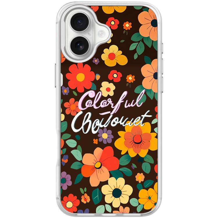 For iPhone 17 Colorful Flowers Pattern Magnetic Phone Case