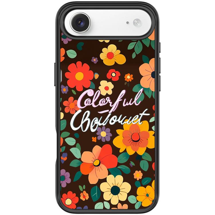 For iPhone Air Colorful Flowers Pattern Magnetic Phone Case
