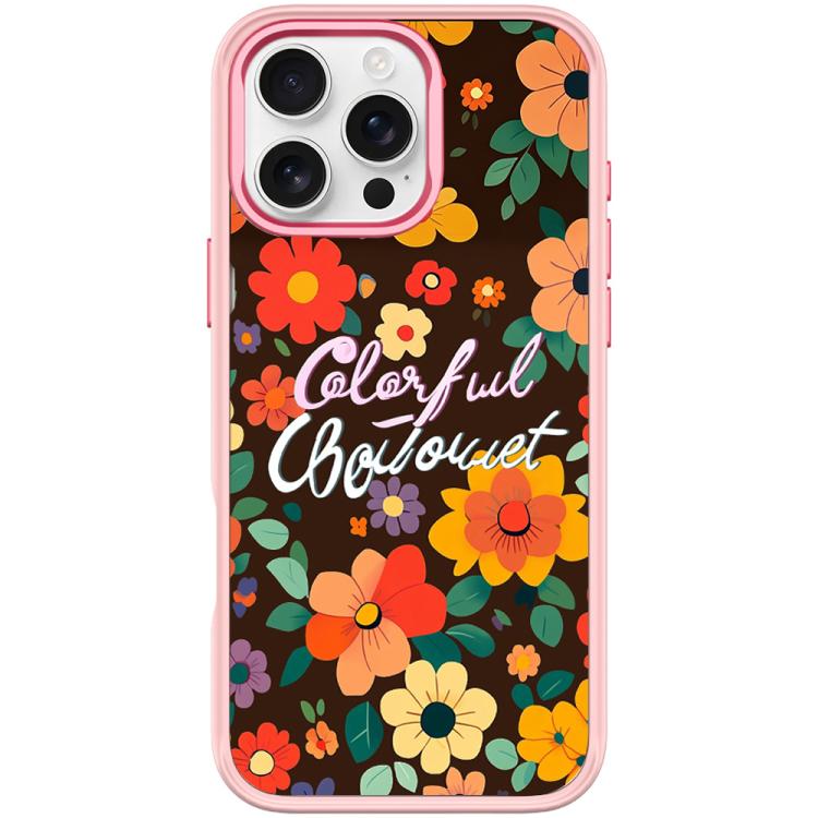For iPhone 16 Pro Max Colorful Flowers Pattern Magnetic Phone Case
