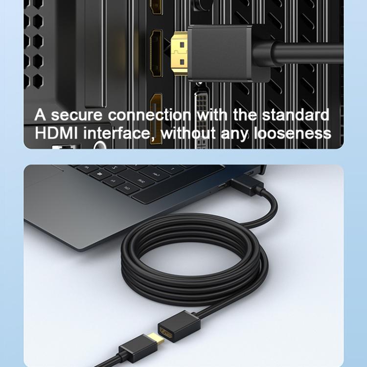 WG145 HDMI 2.0 4K HDTV Video HDMI Male to Female Extension Cable, Length:1m - Black