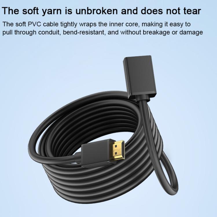 WG145 HDMI 2.0 4K HDTV Video HDMI Male to Female Extension Cable, Length:3m - Black