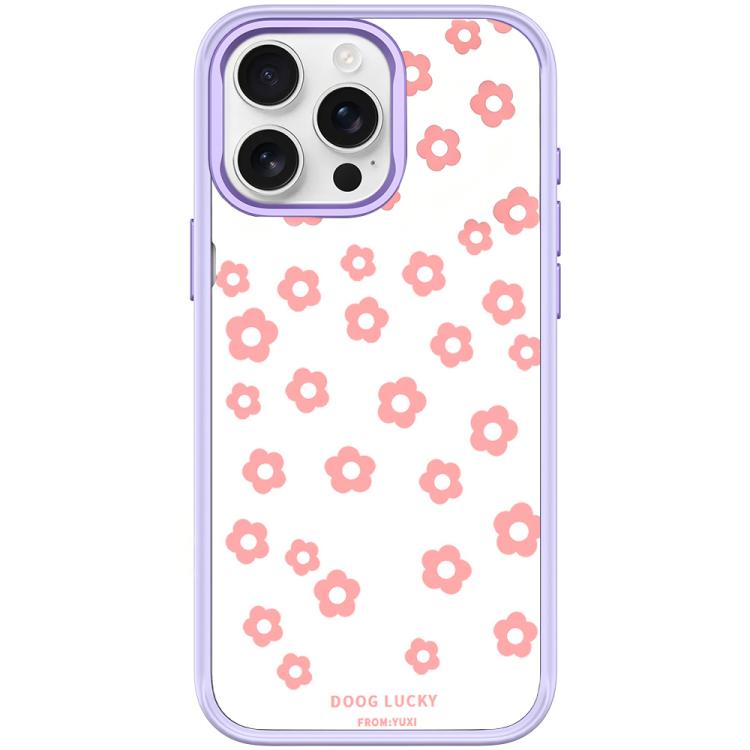 For iPhone 15 Pro Laser Flower Pattern Magnetic Phone Case