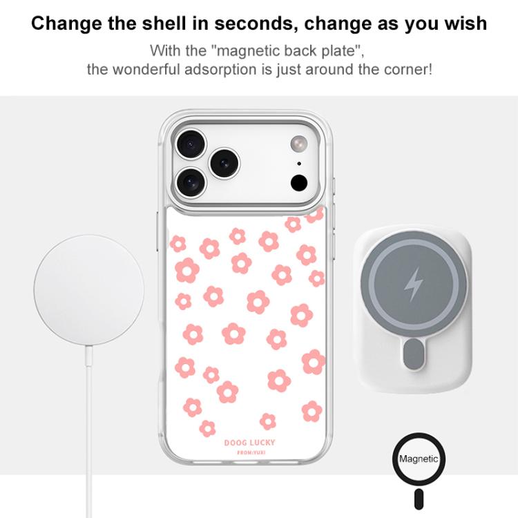 For iPhone 16 Plus Laser Flower Pattern Magnetic Phone Case