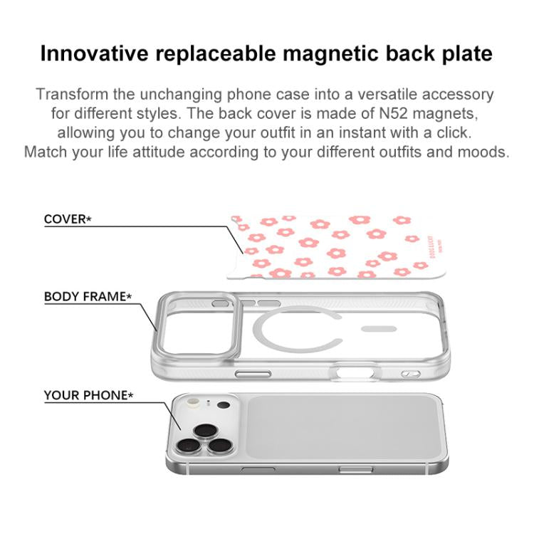 For iPhone 16 Plus Laser Flower Pattern Magnetic Phone Case