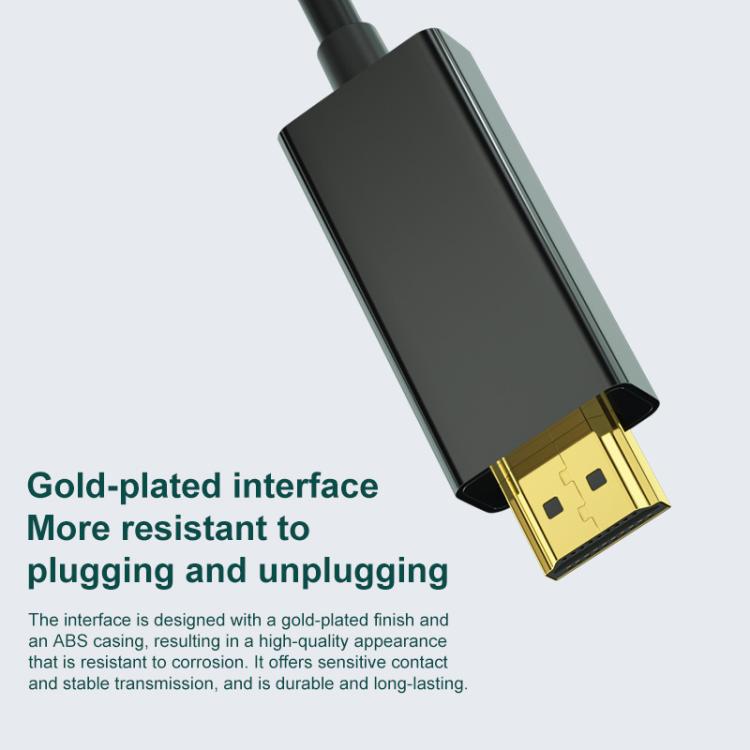 4K Mini DisplayPort to HDMI Adapter Cable HD Gold-Plated Video Connection Cable, Length: 1.8m - Black