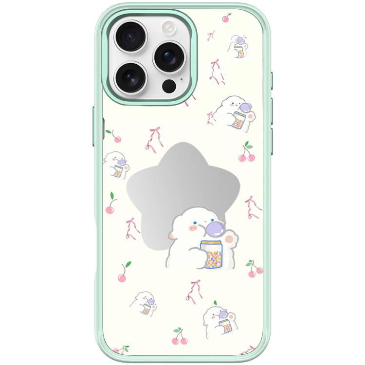 For iPhone 16 Pro Max Adorable Star Sheep Pattern Magnetic Phone Case