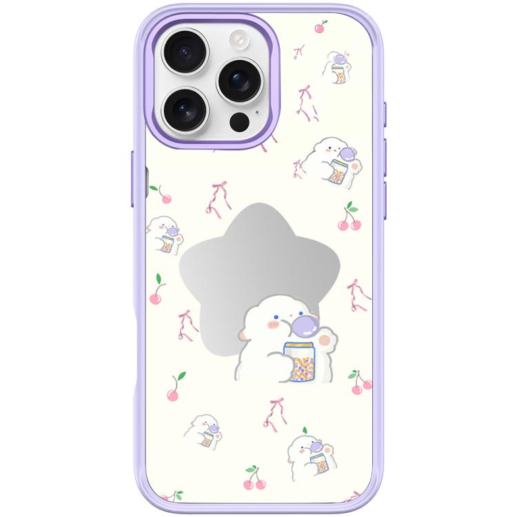 For iPhone 16 Pro Max Adorable Star Sheep Pattern Magnetic Phone Case