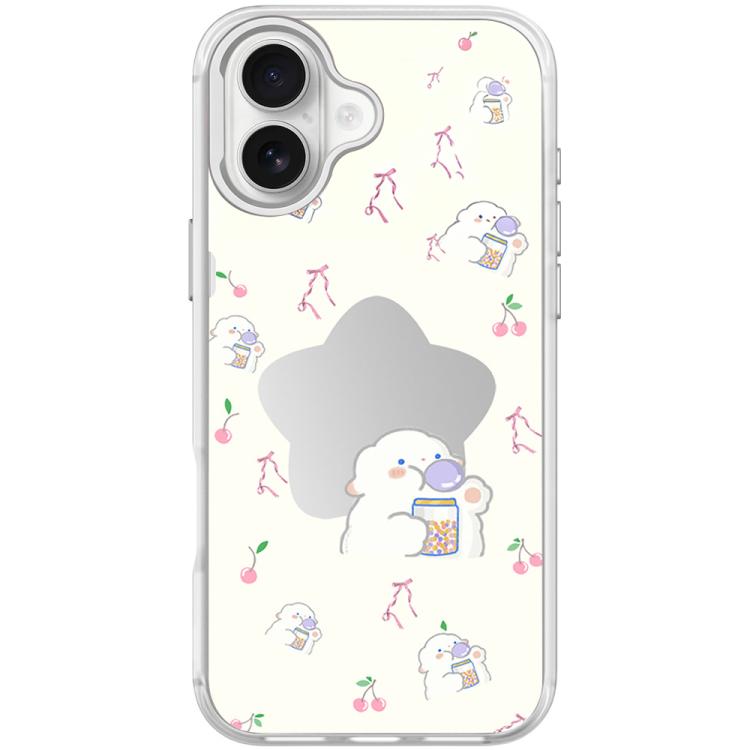 For iPhone 16 Adorable Star Sheep Pattern Magnetic Phone Case