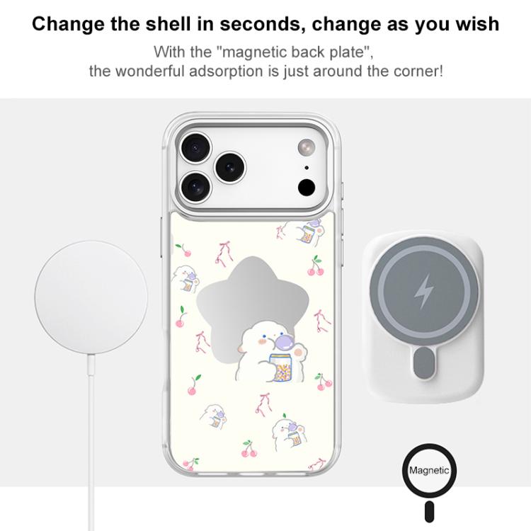 For iPhone 16 Adorable Star Sheep Pattern Magnetic Phone Case