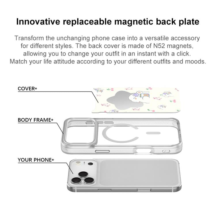 For iPhone 17 Adorable Star Sheep Pattern Magnetic Phone Case