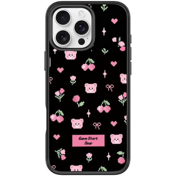 For iPhone 16 Pro Cherry Pattern Magnetic Phone Case