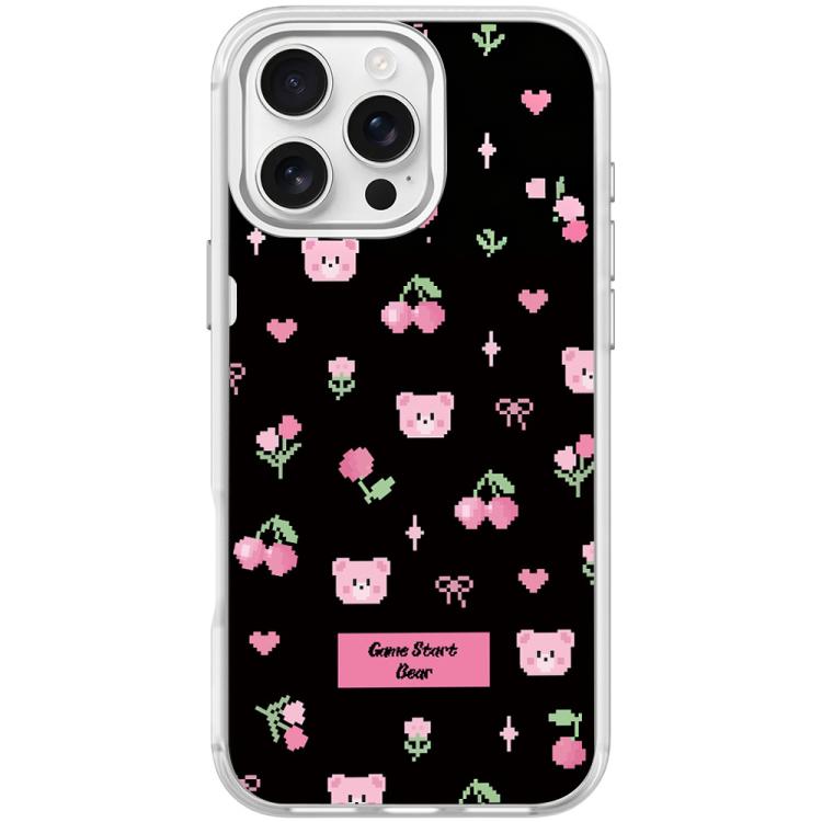 For iPhone 16 Pro Cherry Pattern Magnetic Phone Case