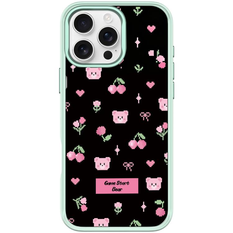 For iPhone 16 Pro Cherry Pattern Magnetic Phone Case