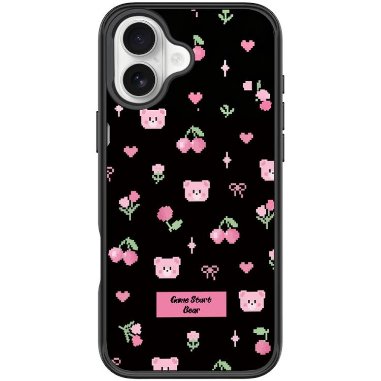 For iPhone 16 Cherry Pattern Magnetic Phone Case