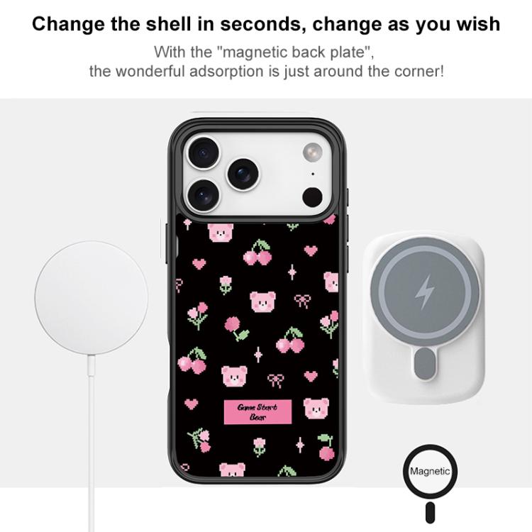 For iPhone 15 Pro Cherry Pattern Magnetic Phone Case