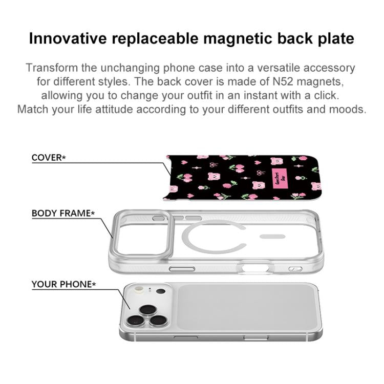 For iPhone 15 Pro Cherry Pattern Magnetic Phone Case